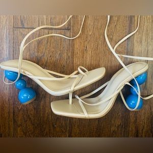 New Song of Style gelato heel nude triple ball stacked heel